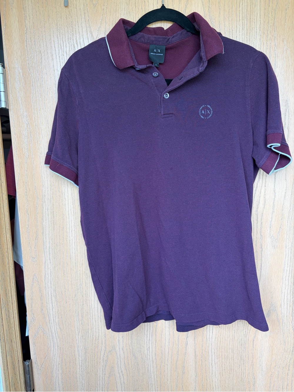 Armani Exchange Men's Maroon and  Plum Polo - XL